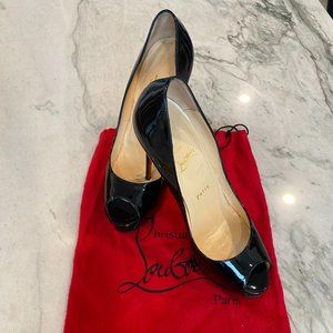 Christian Louboutin New Very Prive Black Patent Calf Leather